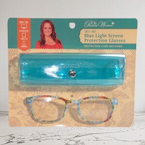 THE PIONEER WOMEN SWEET ROSE BLUE LIGHT SCREEN PROTECTION GLASSES AND PROTECTIVE